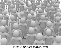 Crowd of uniform people. 3d rendered illustration. Crowd of uniform people. 3d rendered illustration.