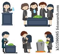 Different scenes at funeral Different scenes at funeral