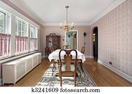 Dining room with arched entry