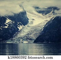 geleira, ligado, alasca