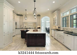 Luxury kitchen with white cabinetry Luxury kitchen with white cabinetry