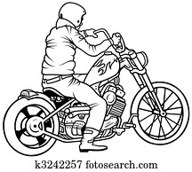 Motorcycle and Driver Motorcycle and Driver