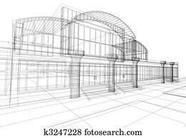 wireframe of office building wireframe of office building