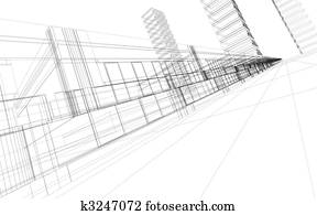 wireframe of office buildings wireframe of office buildings