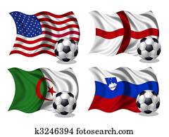 צוות של כדורגל, דגלים, קבץ, *c*