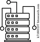 Ai server rack icon, outline style Ai server rack icon, outline style