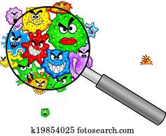 bacteria under a magnifying glass bacteria under a magnifying glass