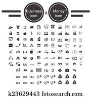 business office and money icon business office and money icon