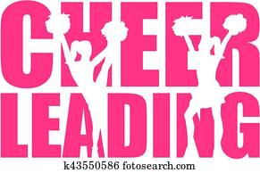 Cheerleading word with cutout Cheerleading word with cutout