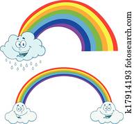 Clouds Raining With Rainbow Clouds Raining With Rainbow