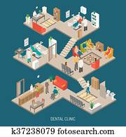 Dental Clinic Concept Isometric Banner