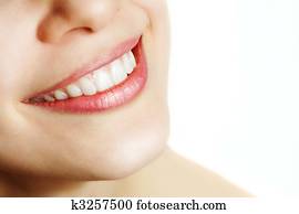 Fresh smile of woman with healthy teeth