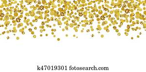 fundo, com, disperso, ouro, confetti