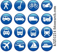 Transportation icons design elements Transportation icons design elements