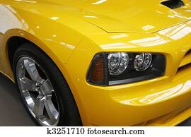 Yellow muscle car Yellow muscle car