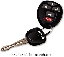Car keys with remote control isolated over white background