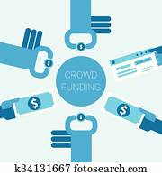 Crowdfunding concept illustration