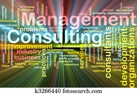 Management consulting word cloud glowing Management consulting word cloud glowing