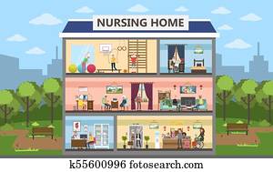 Nursing home interior.