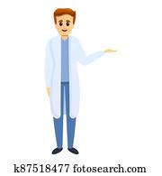 Young podiatrist icon, cartoon style Young podiatrist icon, cartoon style
