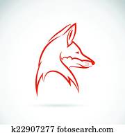 וקטור, דמות, של, an, ראש של שועל