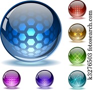 Colorful abstract globes Colorful abstract globes