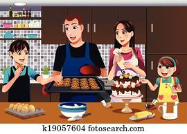Family in the kitchen Family in the kitchen