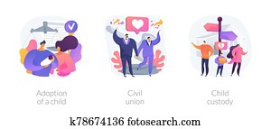 Family law abstract concept vector illustrations. Family law abstract concept vector illustrations.