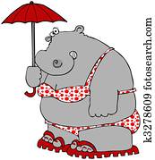 Hippo In A Polka-dot Bikini Hippo In A Polka-dot Bikini