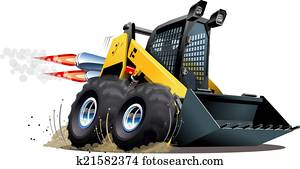 vetorial, caricatura, skid, boi