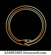 ה, סמל, של, ouroboros, נחש