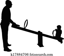 父 と 息子 遊び 上に シーソー クリップアート 切り張り イラスト 絵画 集 K Fotosearch