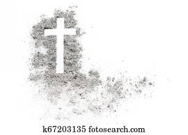 cinza, quarta-feira, crucifixos, crucifixo, feito, de, ash., feriado, conceito, fundo