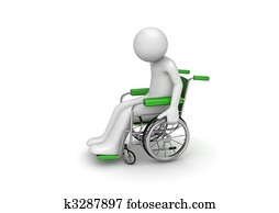 Disabled person on a wheeled chair Disabled person on a wheeled chair