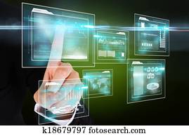 Finger pointing to business interfaces