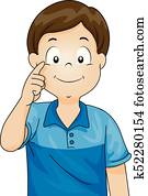Kid Boy Pointing Eye