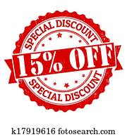 Special discount 15% off stamp Special discount 15% off stamp