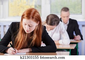 Students during exam Students during exam