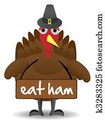 Unhappy Thanksgiving Turkey Bird Stands Alone Unhappy Thanksgiving Turkey Bird Stands Alone