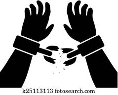 vector symbol of man's raised hands