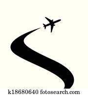 שחור, מטוס, צללית