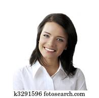 Attractive brunette isolated Attractive brunette isolated