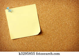 Blank Post It note on Corkboard