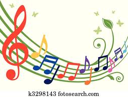 Colorful musical notes Colorful musical notes