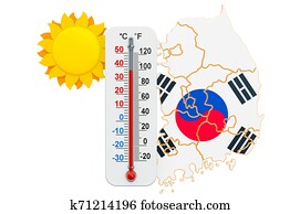 Heat in South Korea concept. 3D rendering Heat in South Korea concept. 3D rendering