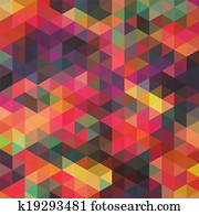 Triangles pattern of geometric shapes. Colorful mosaic backdrop. Geometric hipster retro background, place your text on the top of it. Retro triangle background. Backdrop
