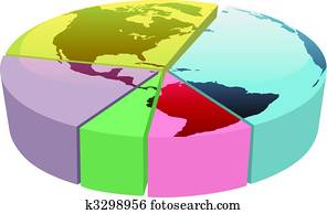 zem, america, kruhový diagram, glóbus, parts, diagram
