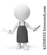 3d small people - hairdresser 3d small people - hairdresser