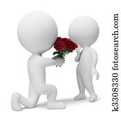 3d, קטן, אנשים, -, ריח, ל, ה, יקיר