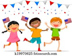 amerikanisch, kinder amerikanisch, kinder